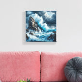 Toile Vagues Dramatiques S'écrasant Contre une Verticale (Insitu(Salon))