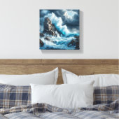 Toile Vagues Dramatiques S'écrasant Contre une Verticale (Insitu(Chambre))