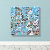 Toile Vagues en bleu acrylique pour l'art Abstrait (Insitu (Plancher de Bois))