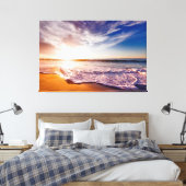 Toile Vagues magnifiques sur une plage de sable et couch (Insitu(Chambre))