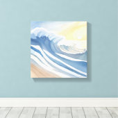 Toile Vagues océaniques | Aquarelle bleue (Insitu (Plancher de Bois))