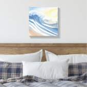 Toile Vagues océaniques | Aquarelle bleue (Insitu(Chambre))
