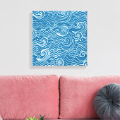 Toile Vagues océaniques bleues et blanches (Insitu(Salon))