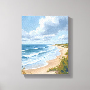 Toile Vagues océaniques   Peinture côtière de plage