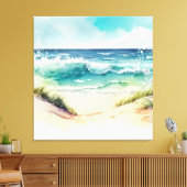 Toile Vagues océaniques s'écrasant sur le rivage (Insitu(Salon))
