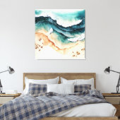 Toile Vagues océaniques s'écrasant sur le rivage (Insitu(Chambre))