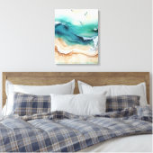 Toile Vagues océaniques s'écrasant sur le rivage (Insitu(Chambre))