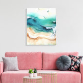 Toile Vagues océaniques s'écrasant sur le rivage (Insitu(Salon))