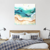 Toile Vagues océaniques s'écrasant sur le rivage (Insitu(Chambre))