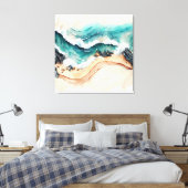 Toile Vagues océaniques s'écrasant sur le rivage (Insitu(Chambre))