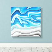 Toile Vagues océaniques | Tableau Abstrait bleu (Insitu (Plancher de Bois))