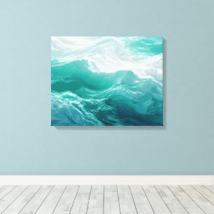 Toile Vagues océaniques turquoise abstraites de rêve 