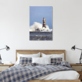 Toile Vagues s'écrasant contre le phare de Roker (Insitu(Chambre))