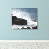 Toile Vagues s'écrasant sur les rochers (Insitu (Plancher de Bois))