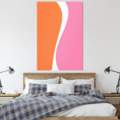 Toile Vagues simples 2 en rose, orange et crème (Insitu(Chambre))