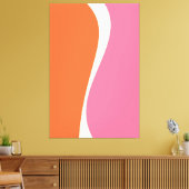Toile Vagues simples 2 en rose, orange et crème (Insitu(Salon))