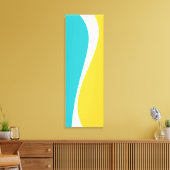 Toile Vagues simples 2 en Turquoise, Jaune et Blanc (Insitu(Salon))