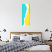 Toile Vagues simples 2 en Turquoise, Jaune et Blanc (Insitu(Chambre))