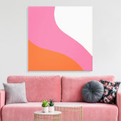 Toile Vagues simples - rose, orange et crème (Insitu(Salon))