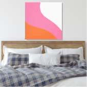 Toile Vagues simples - rose, orange et crème (Insitu(Chambre))