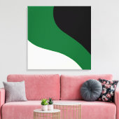 Toile Vagues simples - vert, crème et noir (Insitu(Salon))