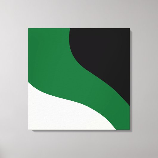 Toile Vagues simples - vert, crème et noir (Recto)