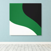 Toile Vagues simples - vert, crème et noir (Insitu (Plancher de Bois))
