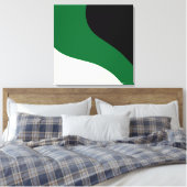 Toile Vagues simples - vert, crème et noir (Insitu(Chambre))