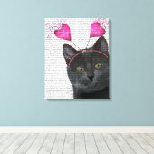 Toile Valentines de chat noir (Insitu (Plancher de Bois))