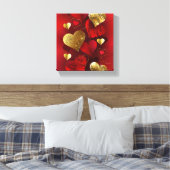 Toile Valentines dorées et rouges (Insitu(Chambre))