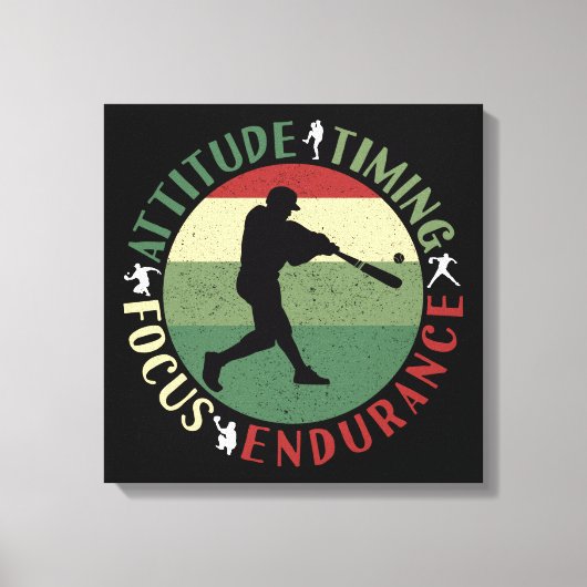 Toile Valeurs d'équipe de baseball motivationnelles (Recto)