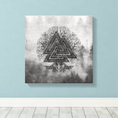 Toile Valknut and Tree of Life Yggdrasil (Insitu (Plancher de Bois))