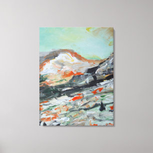 Toile Vallée alpine sereine et crête montagneuse