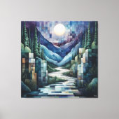 Toile Vallée de la Lune géométrique Abstraite avec riviè (Recto)