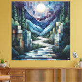 Toile Vallée de la Lune géométrique Abstraite avec riviè (Insitu(Salon))