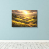 Toile Vallée dorée baignée de soleil (Insitu (Plancher de Bois))