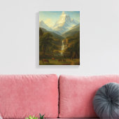 Toile Vallée paisible avec chevaux et cascade (Insitu(Salon))