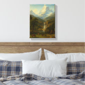 Toile Vallée paisible avec chevaux et cascade (Insitu(Chambre))