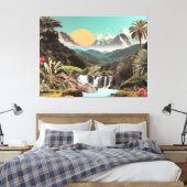 Toile Vallée Tropicale Surréelle Avec Cascades (Insitu(Chambre))