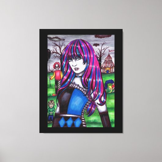 Toile Vampire Circus Freak monstres dessin original (Recto)