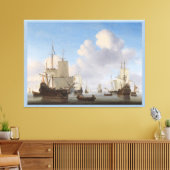 Toile Van de Velde Ships dans un CC0361 XL calme (Insitu(Salon))