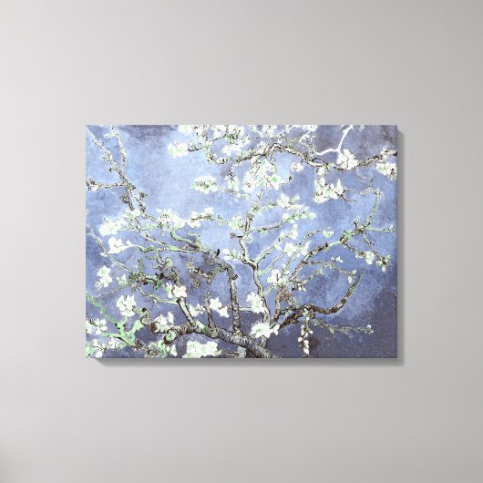 Toile Van Gogh Almond Blossoms en acier bleu (Recto)