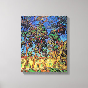 Toile Van Gogh - Arbres dans le jardin de l'hôpital St P