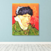 Toile Van Gogh - Autoportrait avec l'oreille bandée & pi (Insitu (Plancher de Bois))