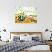 Toile Van Gogh Bateaux de pêche sur la plage de Saintes (Insitu(Chambre))