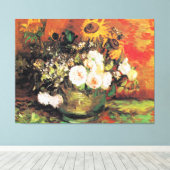 Toile Van Gogh - Bowl avec tournesol, Rose... (Insitu (Plancher de Bois))