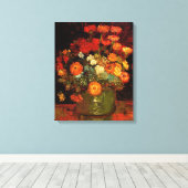 Toile Van Gogh - Bowl avec Zinnias (Insitu (Plancher de Bois))