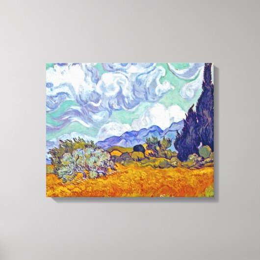 Toile Van Gogh - Champ de blé avec cyprès (Recto)