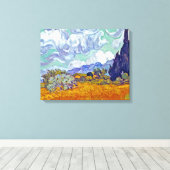 Toile Van Gogh - Champ de blé avec cyprès (Insitu (Plancher de Bois))