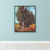 Toile Van Gogh - Cyprès avec deux figures féminines (Insitu (Plancher de Bois))